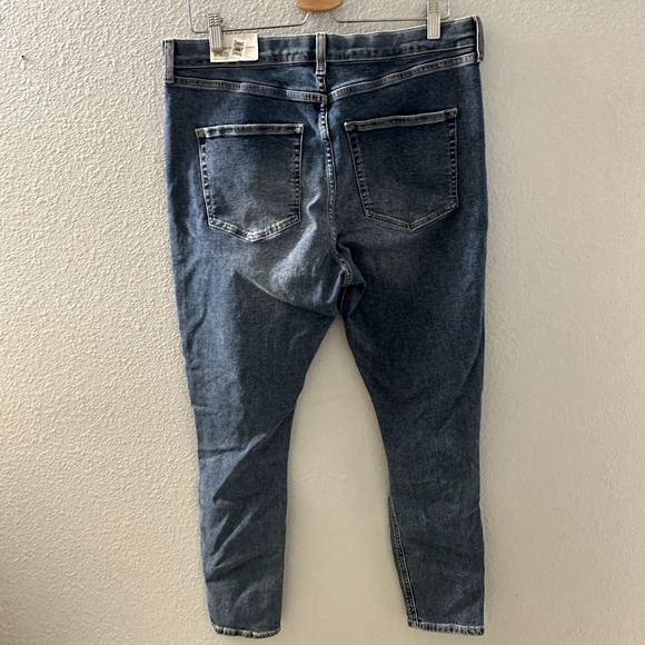 TOPSHOP High Waist Ankle Grazer Ripped Knee Skinny Moto Jamie Jeans Size 14 NWT - Picture 5 of 8